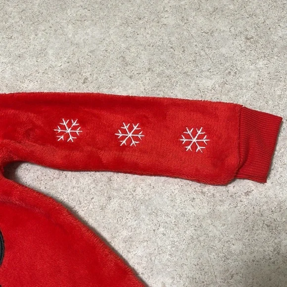 DISNEY FAUX FUR SWEATSHIRT WITH SANTA MICKEY APPLIQUÉ & EMBROIDERED SNOWFLAKES - Picture 3 of 7